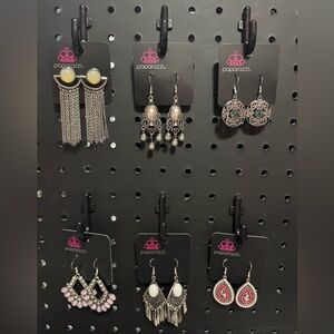 Paparazzi Silver and Black Earrings Set